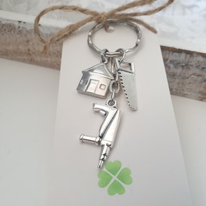 Haus Schlüsselanhänger / Geschenk für Männer / Freund / Geschenkset