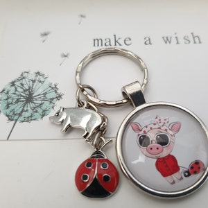 Pig keychain / gift for women / girlfriend / gift set