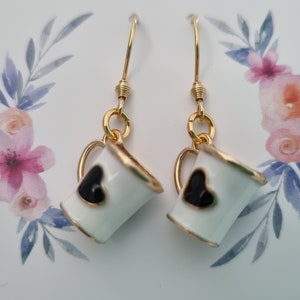 Coffee Cup Earrings / Gift for Women / Girlfriend / Gift Set