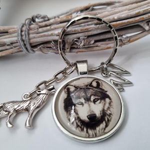 Wolf Schlüsselanhänger / personalisiertes Geschenk für Frauen / Männer / Geschenkset