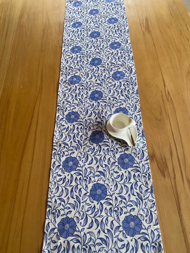 French, Moroccan summer, table runner, 100% linen image 7