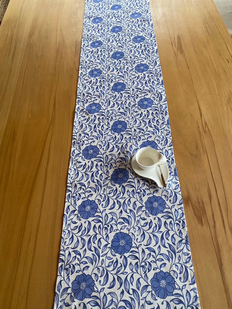 French, Moroccan summer, table runner, 100% linen image 5