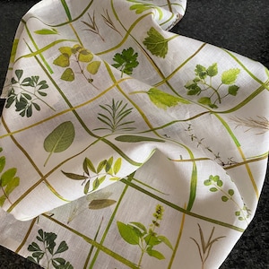 Kitchen towels, tea towels, kitchen herbs, 100% linen