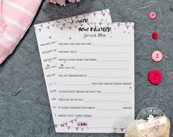 Baby Shower Baby Shower Guestbook Card Advice To Fill Out Etsy