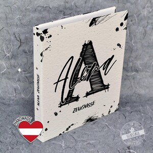 Personalized certificate folder with name and custom text, personalized document folder for certificates, A4 ring binder, back-to-school gift