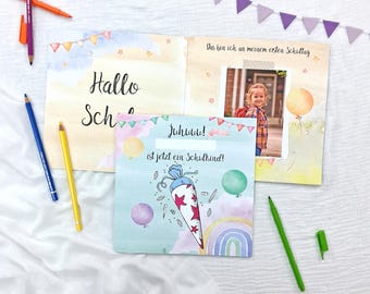 Erinnerungsbuch Einschulung | Mein erster Schultag  Buch | Erinnerungsheft mein erster Schultag | Einschulungsfeier Geschenk Schulkind