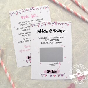 Gratta e vinci per domande sulla madrina, gratta e vinci, Vuoi essere una madrina, set di carte con biglietto di ringraziamento per il battesimo, testo unisex, rosa