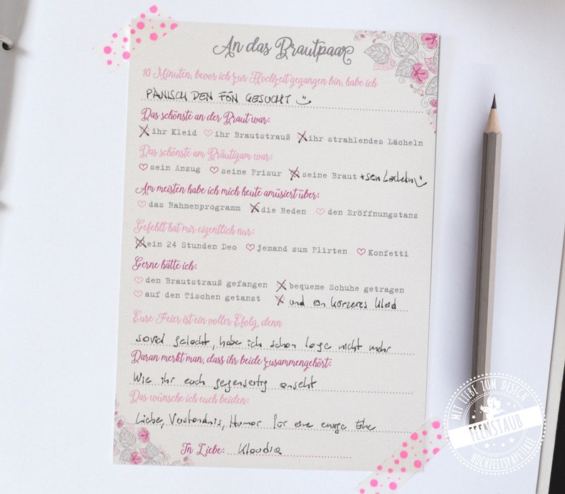 Gästekarten mit Fragen Gästebuch Hochzeit Gästebuch Karten Etsy.de