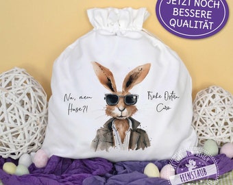 Ostersäckchen personalisiert mit Wunschtext, Ostern Geschenkverpackung, Osterkörbchen Osternest Alternative, Osterhase Stofftasche mit Namen