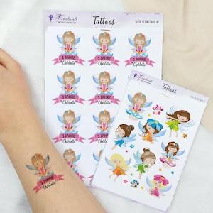 Kindertattoo Feen & Elfen | temporäre Tattoos für den Kindergeburtstag | Party, Einschulung und Mottopartys | hautfreundliche Klebetattoo