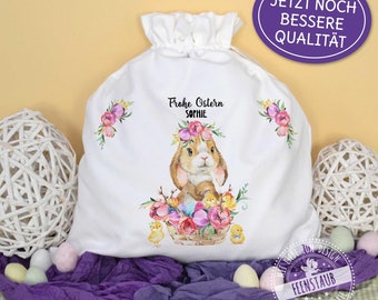 Bolsa de Pascua personalizada con nombre, empaque de regalo de Pascua, canasta de Pascua, alternativa a canasta de Pascua, conejita de Pascua, bolsa de tela