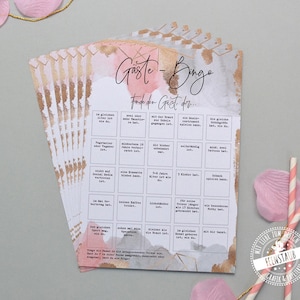 Wedding Guest Bingo Wedding game to entertain the wedding guests, Who will find the guest who... fun question round to get to know each other