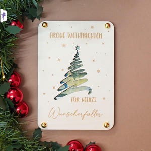 Geldcadeau Kerstwensvervuller, geldenvelop voor Kerstmis, geldverpakking Kerstcadeau, kerstkaart hout, kerstboom
