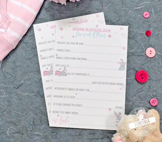 Babyparty Baby Shower Gastebuch Karten Ratschlage Zum Etsy