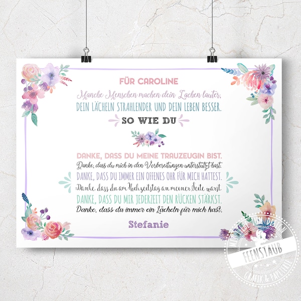 Geschenk trauzeugin Etsy.de