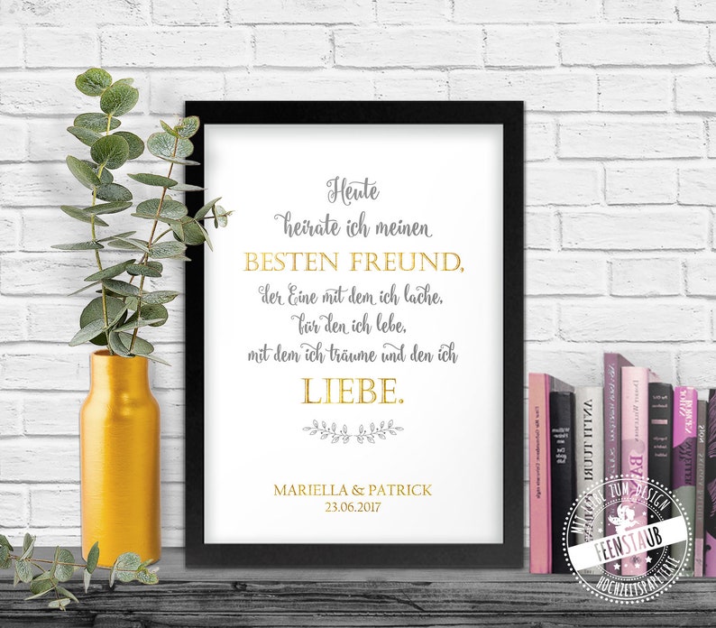 Today I Marry My Best Friend Wedding Gift Wedding Saying Etsy