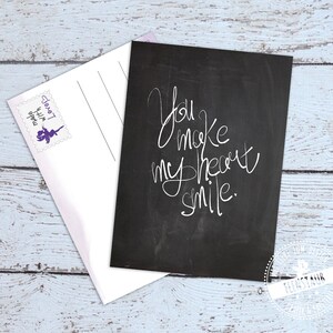You make my heart smile Postkarte, Danke sagen, beste Freundin, Karte als Dankeschön, Schreib mal wieder