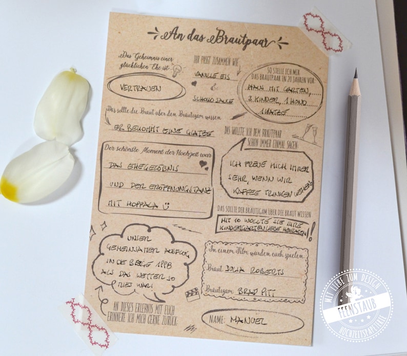Gästebuch Karten mit Fragen zum Ausfüllen Gästebuch Etsy.de