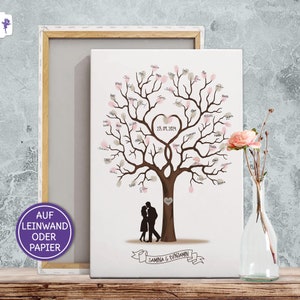 Fingerprint tree Weddingtree Wedding tree, guest book alternative for wedding, individually on canvas and paper, wedding gift