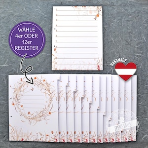 Trennblätter für A4 Mappen, bunte Registerblätter für Hochzeitsordner, Register 4er oder 12er Set im Feldblumen Design, einseitig bedruckt