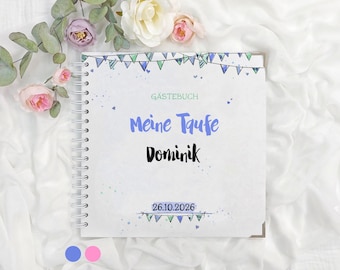 Personalized 1st Birthday Guest Book | Ring-bound Baby Photo Album for Pasting in Photos and Wishes