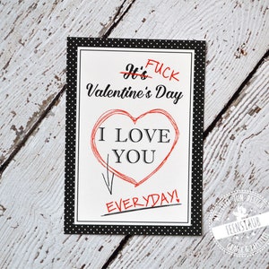 Valentine's Day Gift, Fuck Valentine's Day, Valentine's Day Card, Valentine Card, I love you everyday postcard, love, relationship image 2