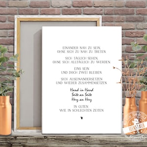 Mano nella mano, fianco a fianco, cuore a cuore, regalo di San Valentino, regalo di nozze, stampa, poster, tela, stampa di nozze, molte dimensioni