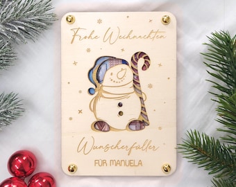 Portadenaro personalizzato per Natale | Regalo in legno con nome