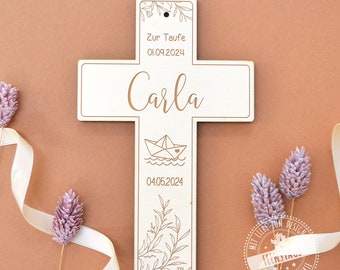 Kreuz Taufe, Kinderkreuz personalisiert mit Namen, Taufgeschenk, Holzkreuz graviert, Taufkreuz mit Namen, hl. Taufe Geschenke von Paten