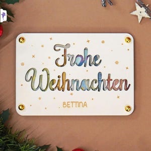 Geldcadeau Kerstwensvervuller, geldenvelop voor Kerstmis, geldverpakking Kerstcadeau, Kerstkaart hout, Kerstgroet