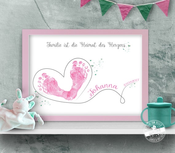 Bild Fur Baby Fussabdruck Als Schmetterling Geschenk Zur Etsy