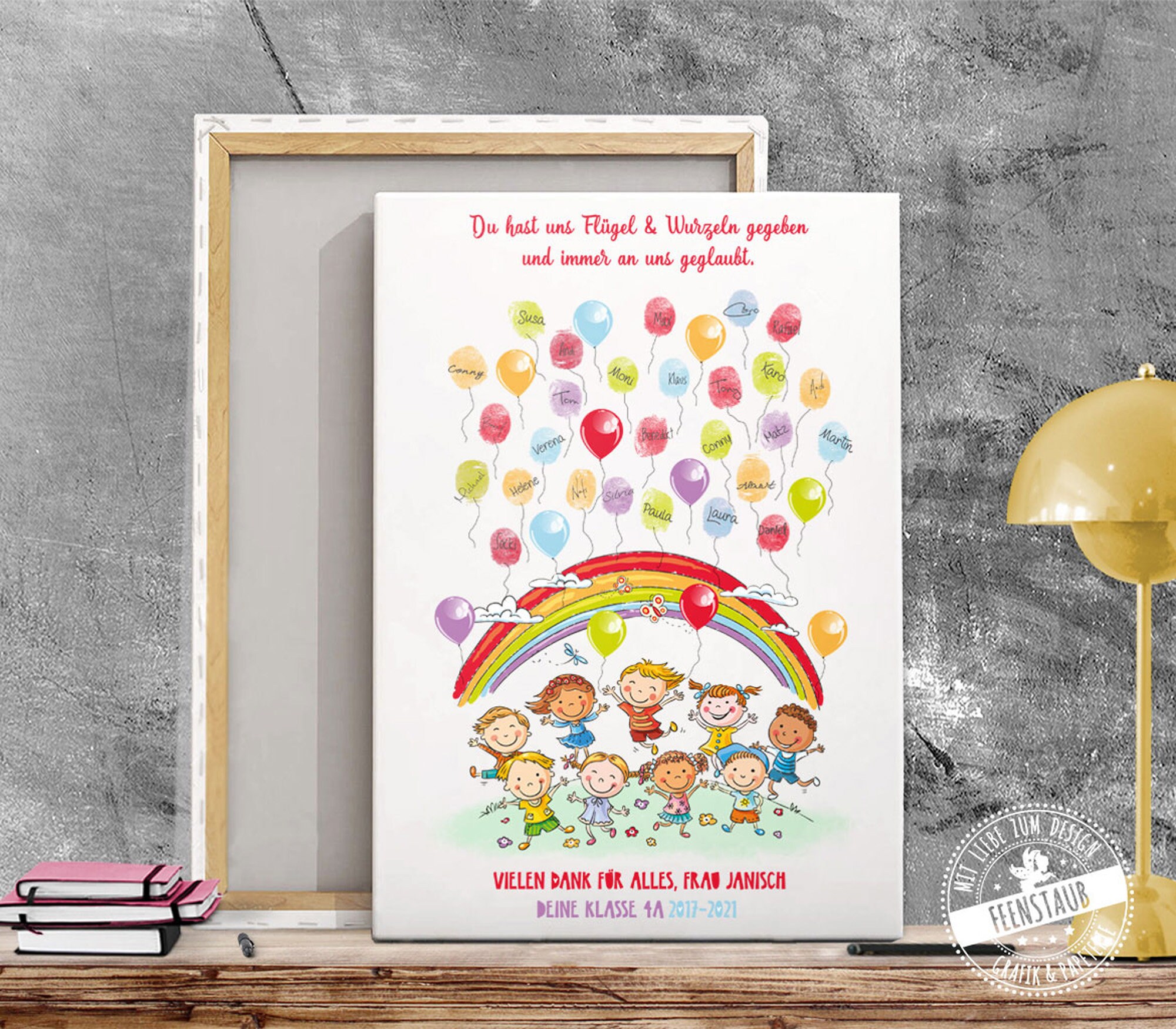 Giftinghouse Dankeskarte Für Lehrer – Regenbogen & Kritzelei Design, 22 X 15,5 Cm, Aus Großbritannien