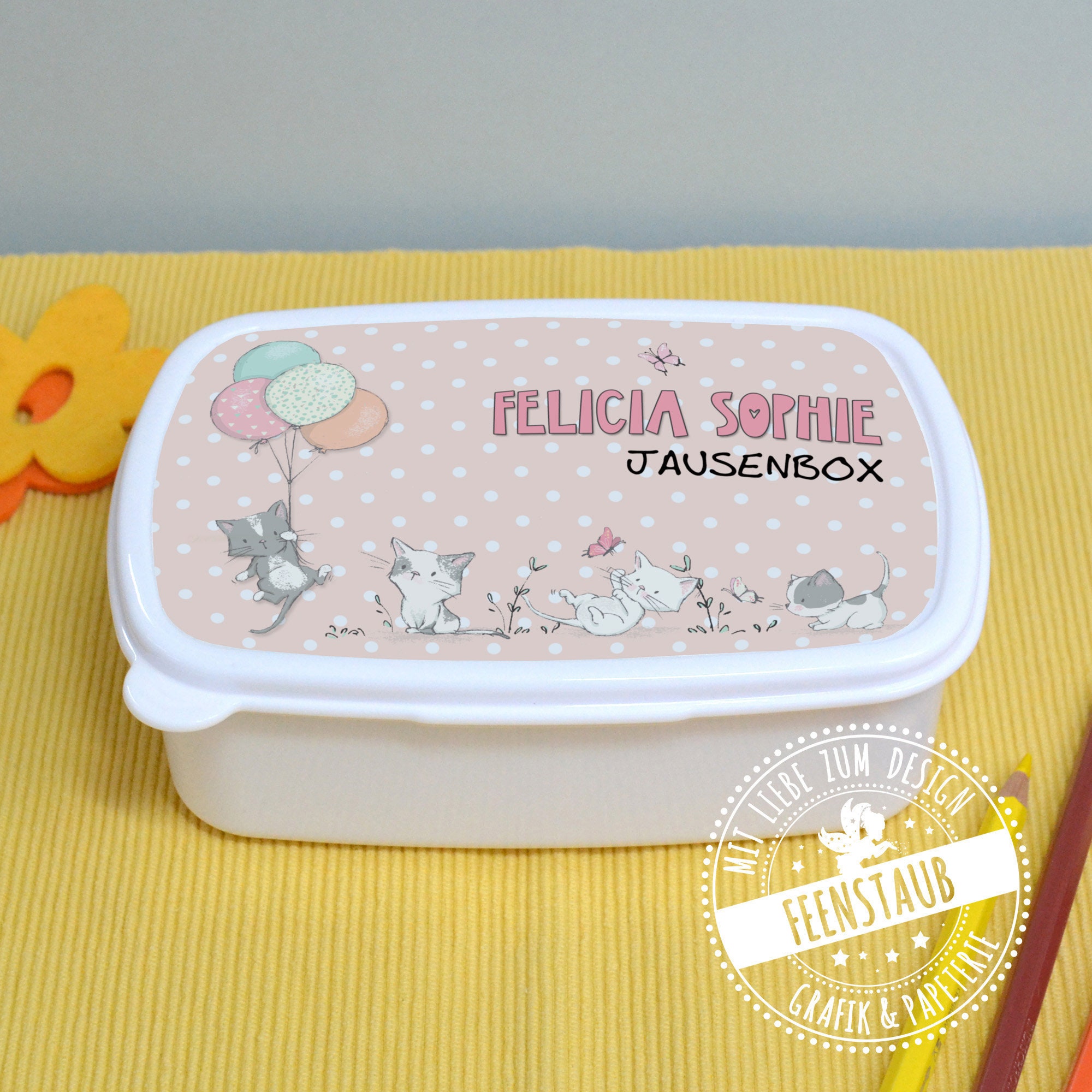 Tiger Lunchbox Mit Namensdruck – Brotdose Für Kinder, Mit Separatem Fach, Spülmaschinengeeignet