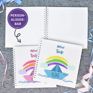 Libro degli ospiti battesimo compleanno personalizzabile rosa o blu, album per voci, incolla foto e cartoline, libro dei ricordi barca