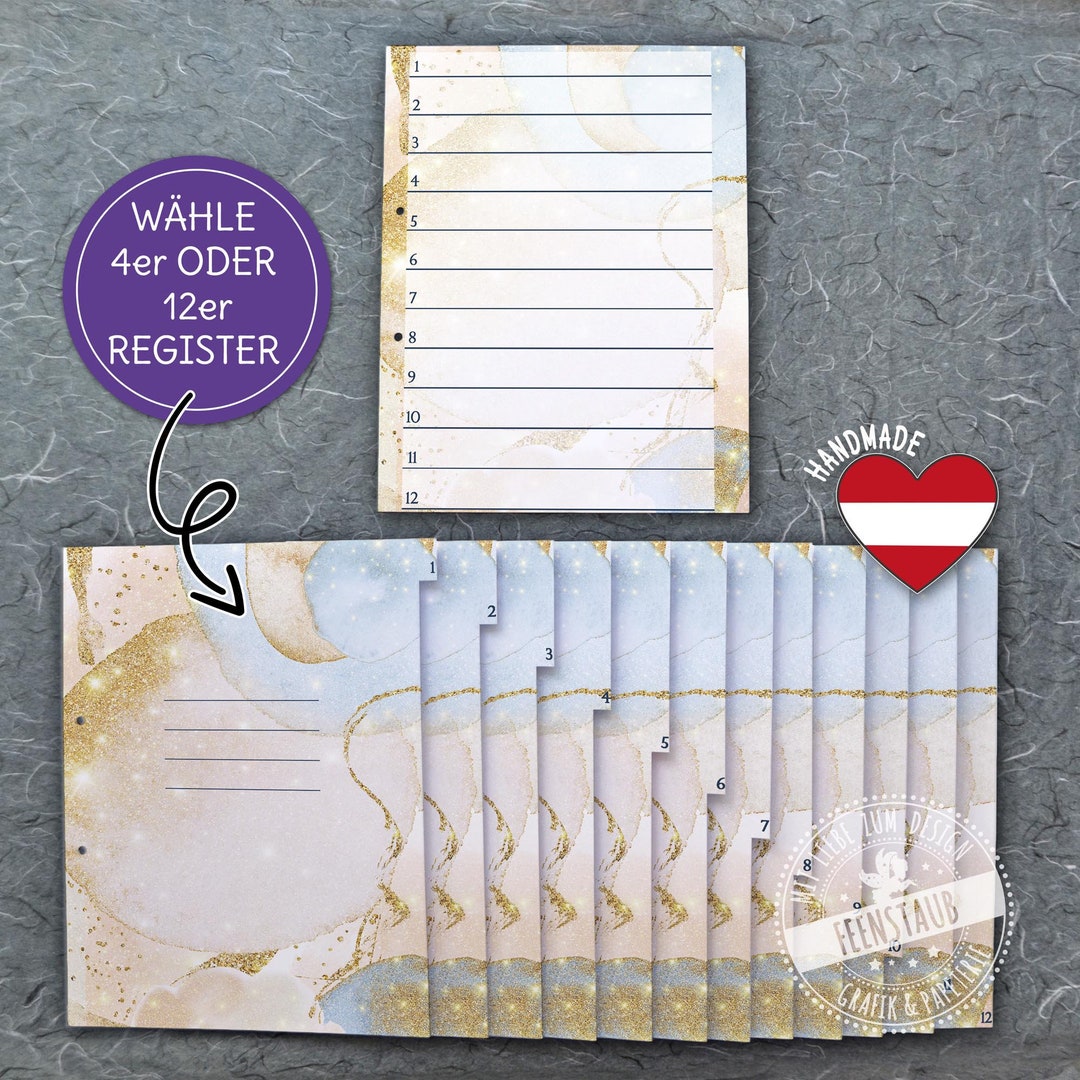 Divider Sheets for A4 Binders, Extra-large Colorful Index Tabs, Single ...