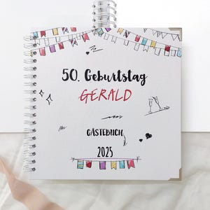 Birthday guest book | personalized birthday album | blank to fill out and paste photos | guest album with name and occasion