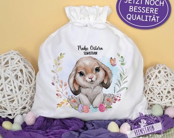 Bolsa de Pascua personalizada con nombre y texto, empaque de regalo de Pascua, canasta de Pascua, alternativa a canasta de Pascua, conejito de Pascua, bolsa de tela