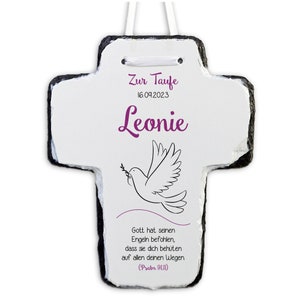 Cross baptism, personalized baptismal cross, baptism gift with name, date and saying, personal gifts from godparents, slate cross, dove