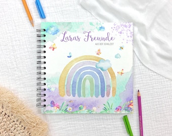 Personalized school friendship book | Rainbow friendship book | School friendship book with names | Memory album gift for starting school