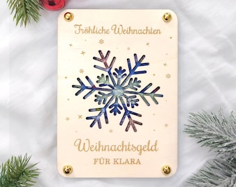 Regalo di Natale personalizzato in denaro | Portadesideri in legno con nome