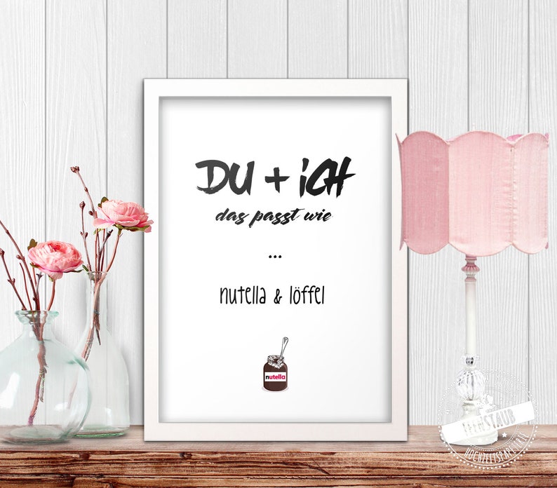 Du und ich wie Nutella und Löffel Spruch wir passen zusammen Etsy
