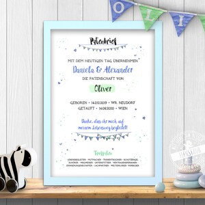 Lettera Dello Sponsor Certificato Di Battesimo Come Regalo Etsy