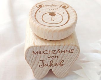 Personalized baby tooth box | Engraved tooth box with name | Wooden baby tooth box | Storage for baby teeth | Tooth fairy box