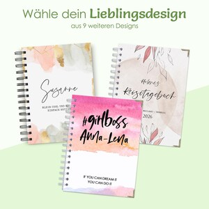 Notizbücher personalisiert mit Namen und Spruch in verschiedenen Designs Goldy Sunset Blätter