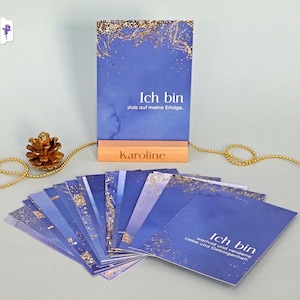 Adventkalender, 24 positive Affirmationen, Affirmationskarten und personalisierbarer Aufsteller, Geschenk beste Freundin, Weihnachtskalender