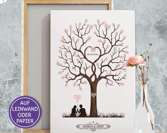 Guest book for the wedding, wedding tree Weddingtree, individually on canvas and paper, wedding gift from groomsmen wedding guests