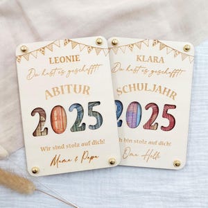 Regalo in denaro per esaudire i desideri alla fine della scuola | busta porta soldi in legno personalizzata | Regalo di laurea con incartamento di denaro | biglietto d'auguri