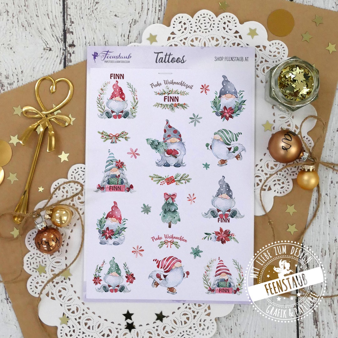 30 Blätter Weihnachtstattoos Für Kinder – Temporäre Tattoos Mit Weihnachtsmotiven, Ungiftig