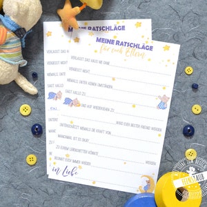 Geschenk zur Geburt, Gästebuch Karten, Ratschläge zum Ausfüllen, Fragen an Gäste zur Erinnerung, witzig Gästebuchidee auf Babyparty Bär