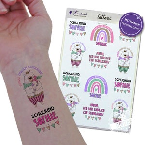 Kindertattoo Einschulung Geschenkidee, personalisiertes Geschenk, für die Schultüte, temporäre Tattoos, Abziehtattoo, Mitgebsel, Schulstart